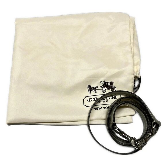 Auth COACH Poppy Tartan Foldover Signature 21139 White Blue Red Jacquard Leather - Picture 6 of 13